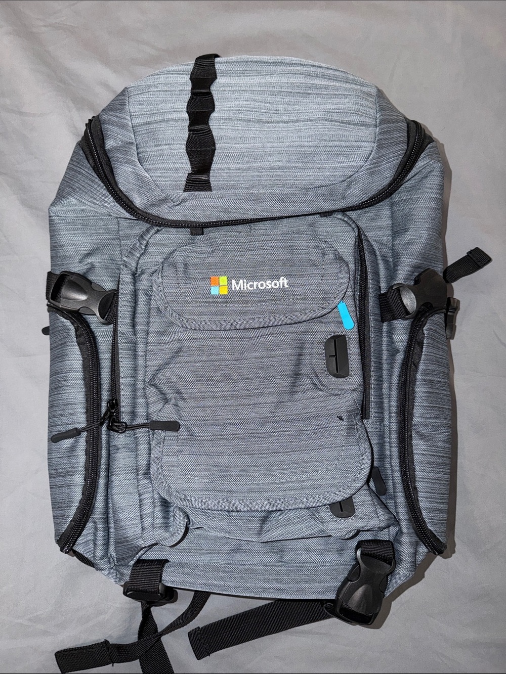 Microsoft Light Gray Travel Backpack with Cooler Pouch